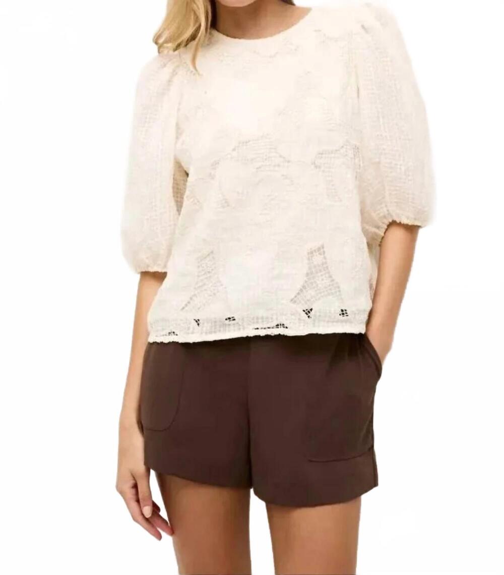 NEW MARIE OLIVER mia crepe shorts in walnut - Picture 3 of 4